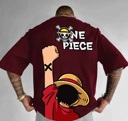 LGR FASHION Printed Men Round Neck Maroon T-Shirt