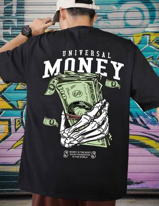 Manlino Printed Men Round Neck Black T-Shirt