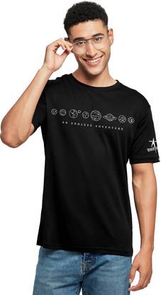 The Souled Store Printed Men Round Neck Black T-Shirt