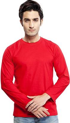 Solid Men Red T-Shirt