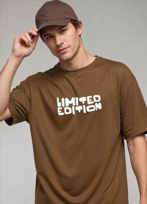 Smartees Printed Men Round Neck Brown T-Shirt