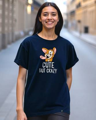 BEWAKOOF Graphic Print Women Round Neck Blue T-Shirt