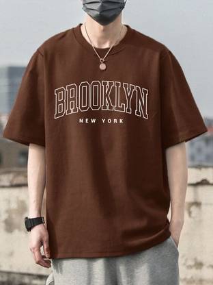 Cool Plus Printed Men Round Neck Brown T-Shirt