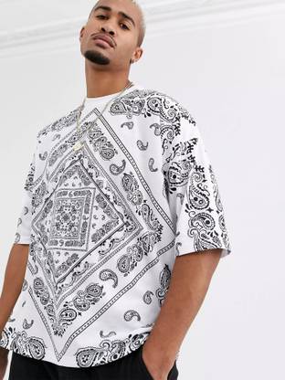 Jump Cuts Printed Men Round Neck White T-Shirt