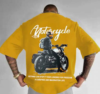 RK CLOTHING Printed Men Round Neck Yellow T-Shirt