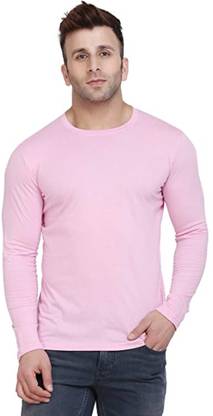 Solid Men Pink T-Shirt