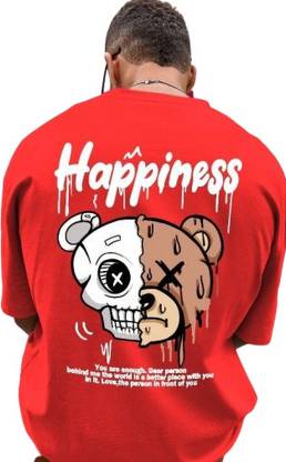 FURRR Printed Men Round Neck Red T-Shirt
