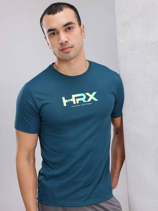HRX by Hrithik Roshan Printed Men Round Neck Blue T-Shirt