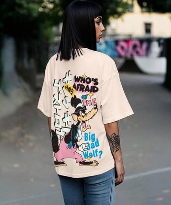 BEWAKOOF Graphic Print Women Round Neck Pink T-Shirt