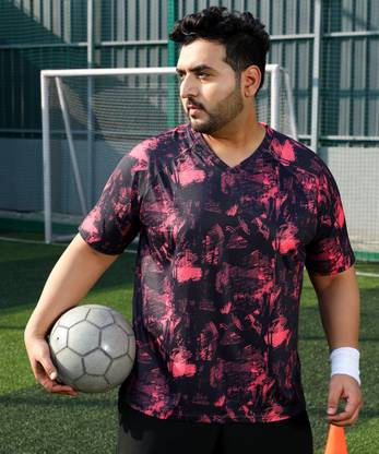 Instafab Plus Printed Men V Neck Multicolor T-Shirt