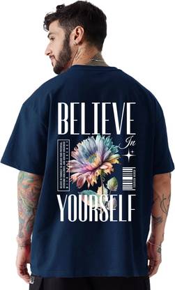 HADAR Printed Men Round Neck Navy Blue T-Shirt