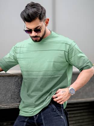 MANIAC Printed Men Round Neck Green T-Shirt