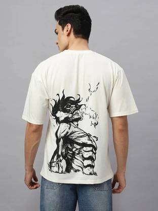 Crazybee - CB Graphic Print Men Round Neck Beige T-Shirt