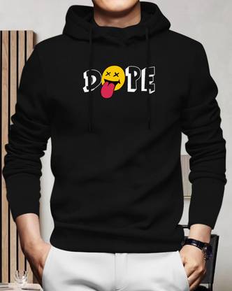 BLIVE Solid Men Hooded Neck Black T-Shirt