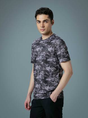 TECHNOSPORT Printed Men Crew Neck Purple T-Shirt