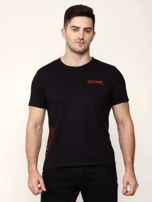 Printed Men Black T-Shirt