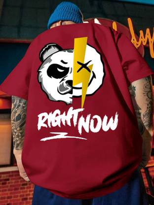 PATOIS Printed, Typography Men Round Neck Maroon T-Shirt