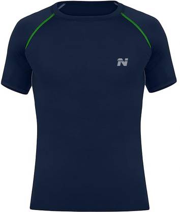 Solid Men Dark Blue T-Shirt