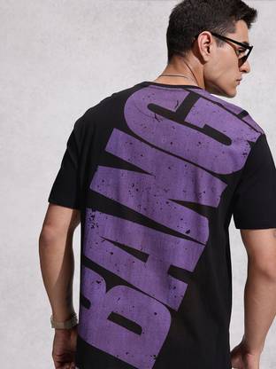 WROGN Printed Men Crew Neck Black T-Shirt