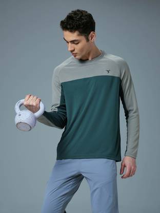 TECHNOSPORT Printed Men Round Neck Green T-Shirt