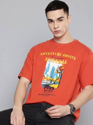 AEROPOSTALE Printed Men Round Neck Red T-Shirt