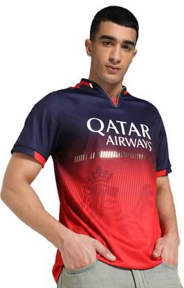 UNIQ Printed Men V Neck Red T-Shirt