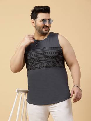 RIGO Printed Men Round Neck Grey T-Shirt