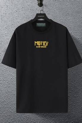 R ROCKIN TEES Graphic Print Men Round Neck Black T-Shirt