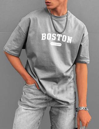 Force Printed Men Round Neck Grey T-Shirt