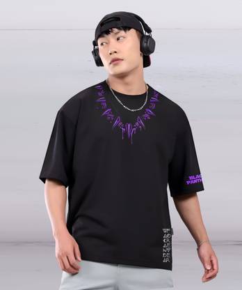 Howdy Graphic Print Men Round Neck Black T-Shirt