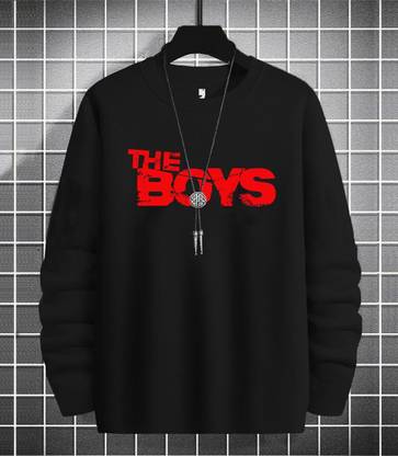 BLIVE Printed Men Round Neck Black T-Shirt