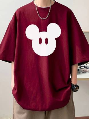 Cool Plus Printed Men Round Neck Maroon T-Shirt