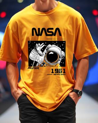 AUSK Printed Men Round Neck Yellow T-Shirt