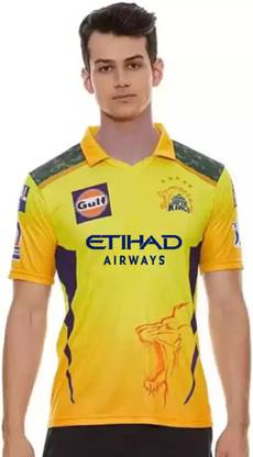 rjm Printed Men Polo Neck Yellow T-Shirt