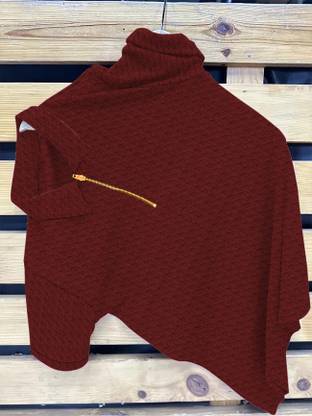 Self Design Men Maroon T-Shirt