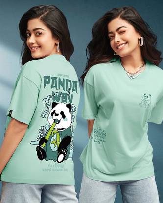 BEWAKOOF Printed Women Round Neck Green T-Shirt