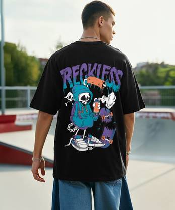 BEWAKOOF Graphic Print Men Round Neck Black T-Shirt