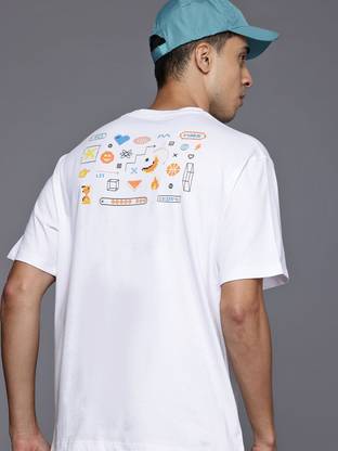 HRX by Hrithik Roshan Printed Men Round Neck White T-Shirt