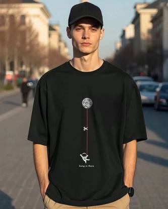 BEWAKOOF Printed Men Round Neck Black T-Shirt