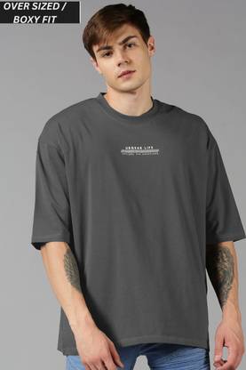 UrGear Solid Men Round Neck Grey T-Shirt