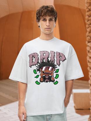 Pronk Graphic Print Men Round Neck White T-Shirt