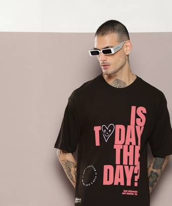 Kook N Keech Typography Men Round Neck Black T-Shirt