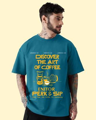 ENITOR Printed Men Round Neck Dark Blue T-Shirt