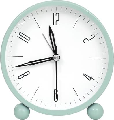 ABOUT SPACE Analog Table Clock Bedside Non Ticking Silent Desk Alarm Study Clock with Night LED Clock