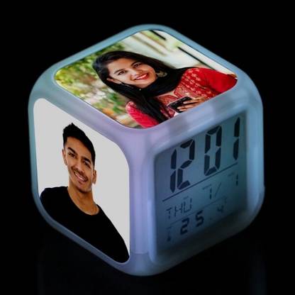 shreeradhey Digital Personalized Alarm Clock Frame multicolor Clock
