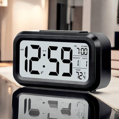 omkarzone Digital Black Clock