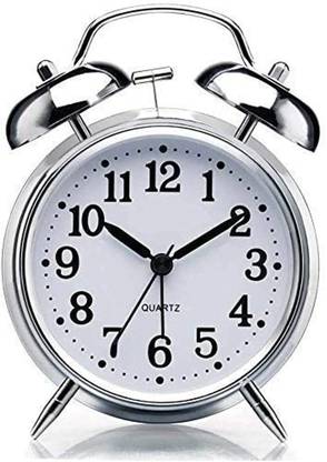 KH Store Analog Silver Clock