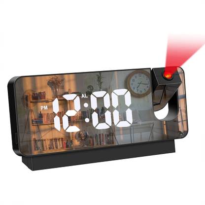 X88 Pro Digital 3D Projection Alarm Clock LED Mirror Clock Display with Snooze Function White Clock