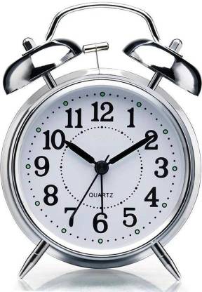 ZORIADA Analog Silver Clock