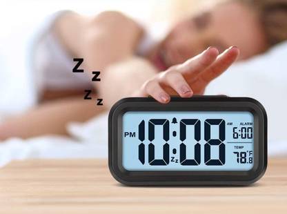 VOLTegIC Digital Black Clock